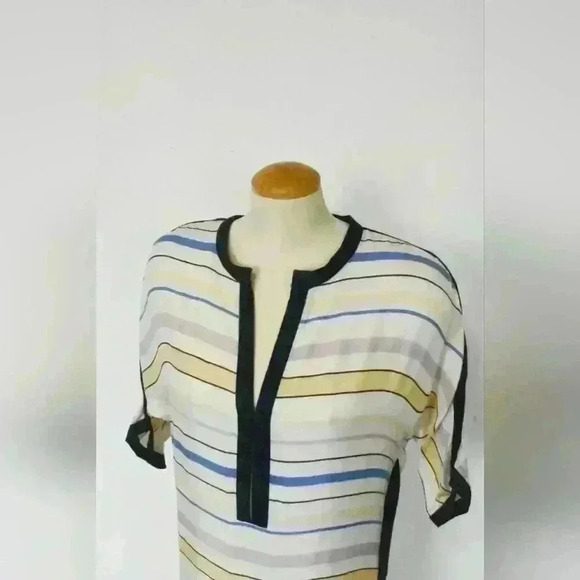 ISABEL MARANT ETOILE Beige Pink Blue 100% Silk Beach 3/4 Tunic Dress 34EU Small - Picture 6 of 12